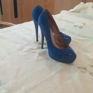 Aldo cobalt platform heels Pums